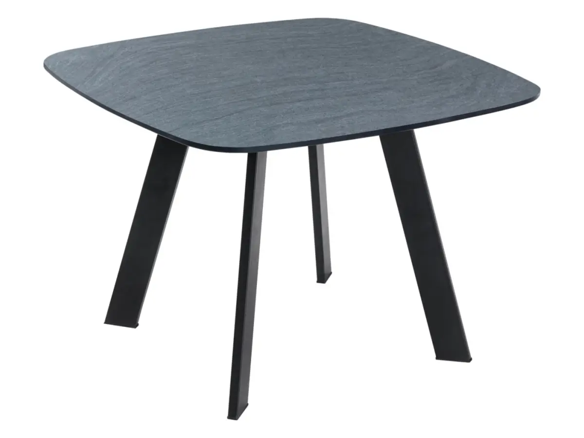 Mesa cuadrada de cristal Dia 60x60 cm negro-gris