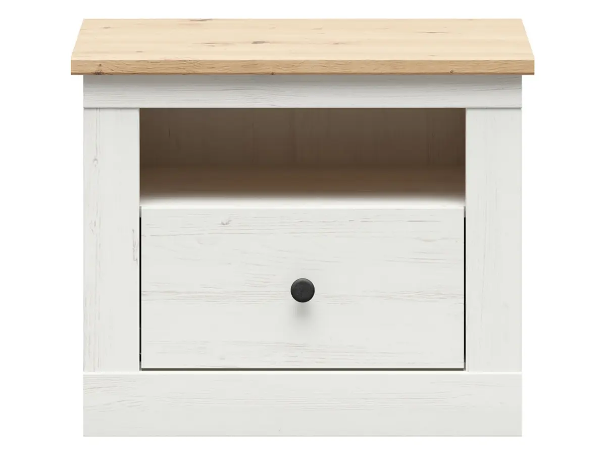 Mesita de noche Frija 58 cm con cajón pino andersen blanco