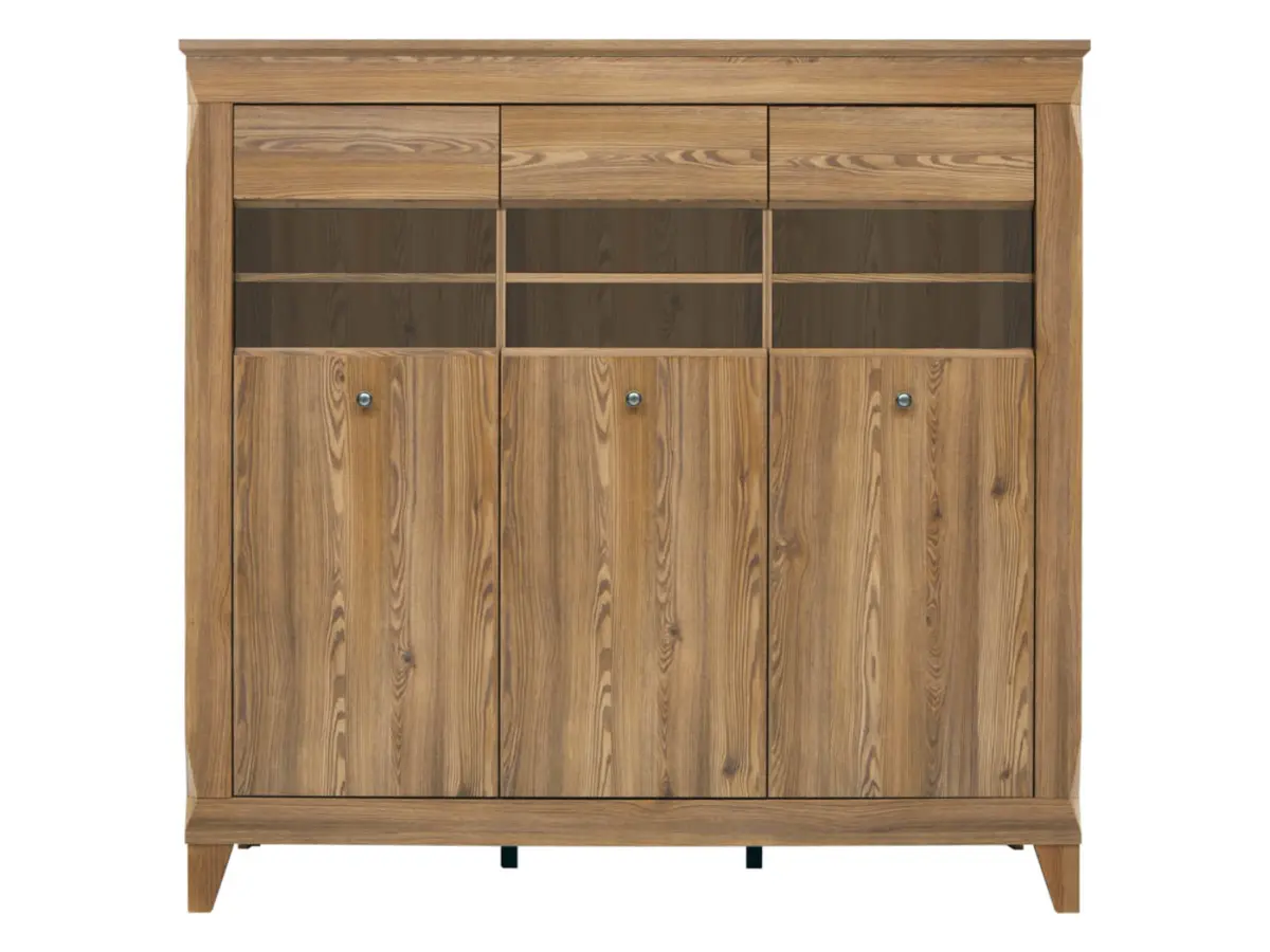 Vitrina Bergen 156 cm con 3 puertas alerce sibiu dorado