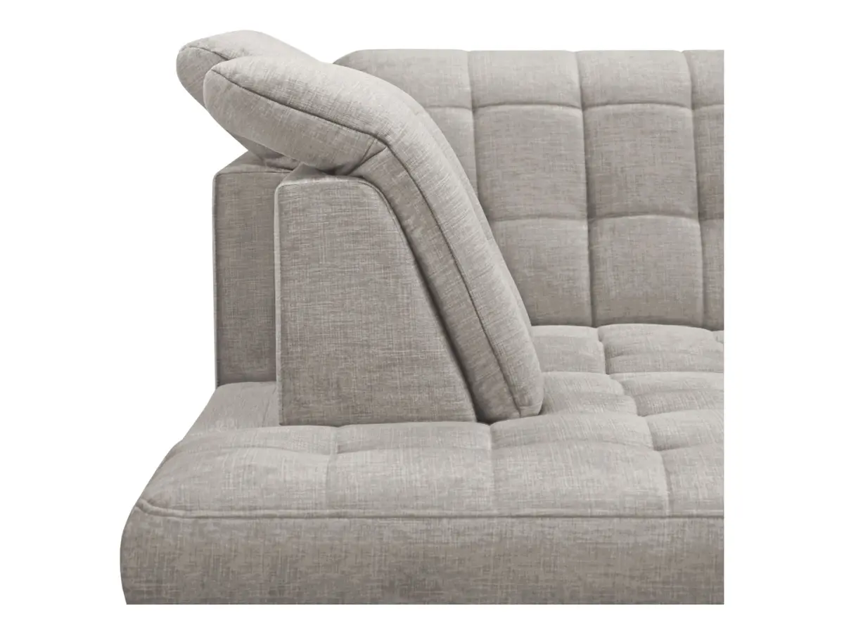 Sofá rinconera izquierdo Aragon extensible con reposacabezas y asiento ajustable beige
