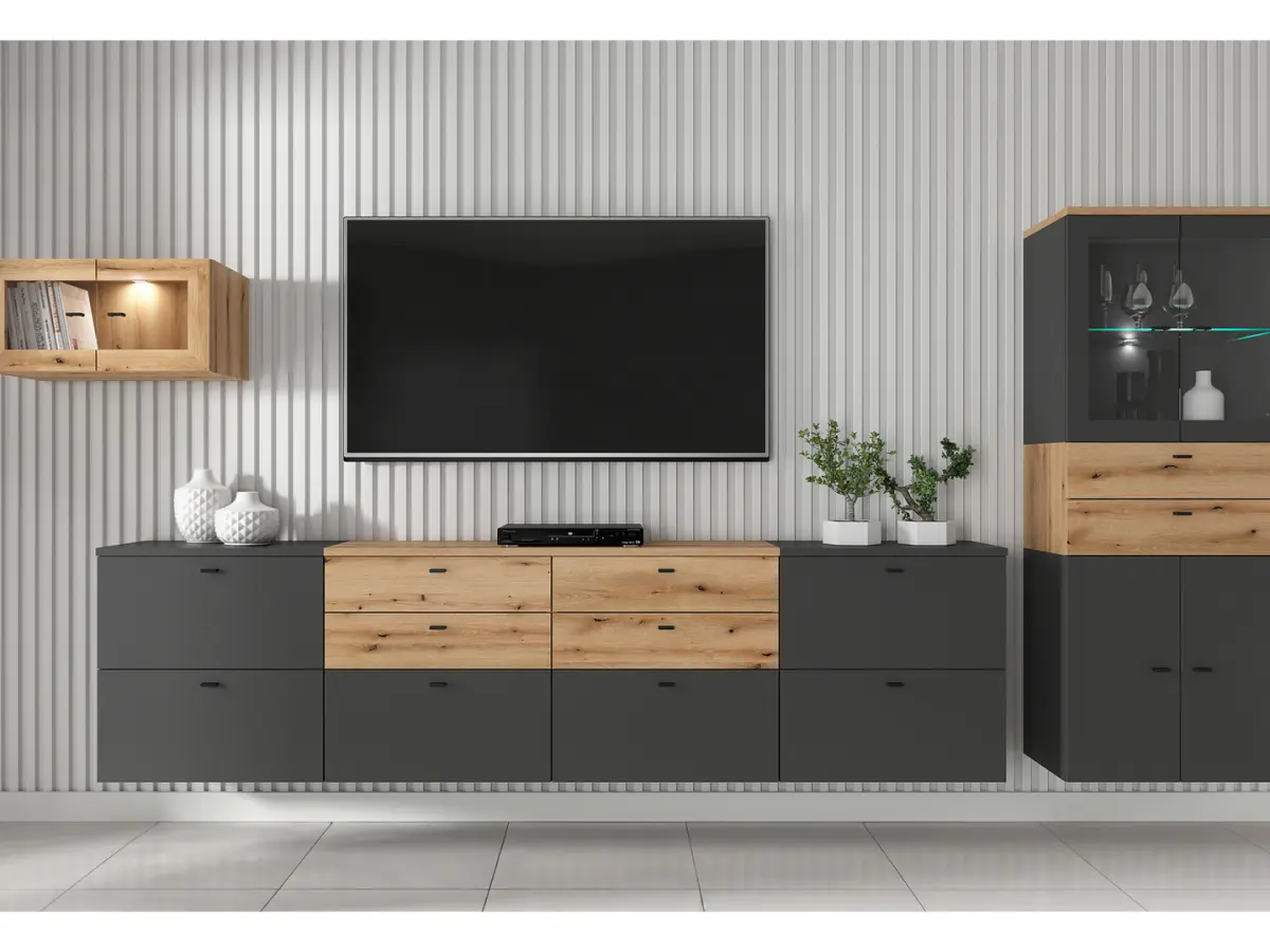 Vitrina System 64 de 2 puertas grafito