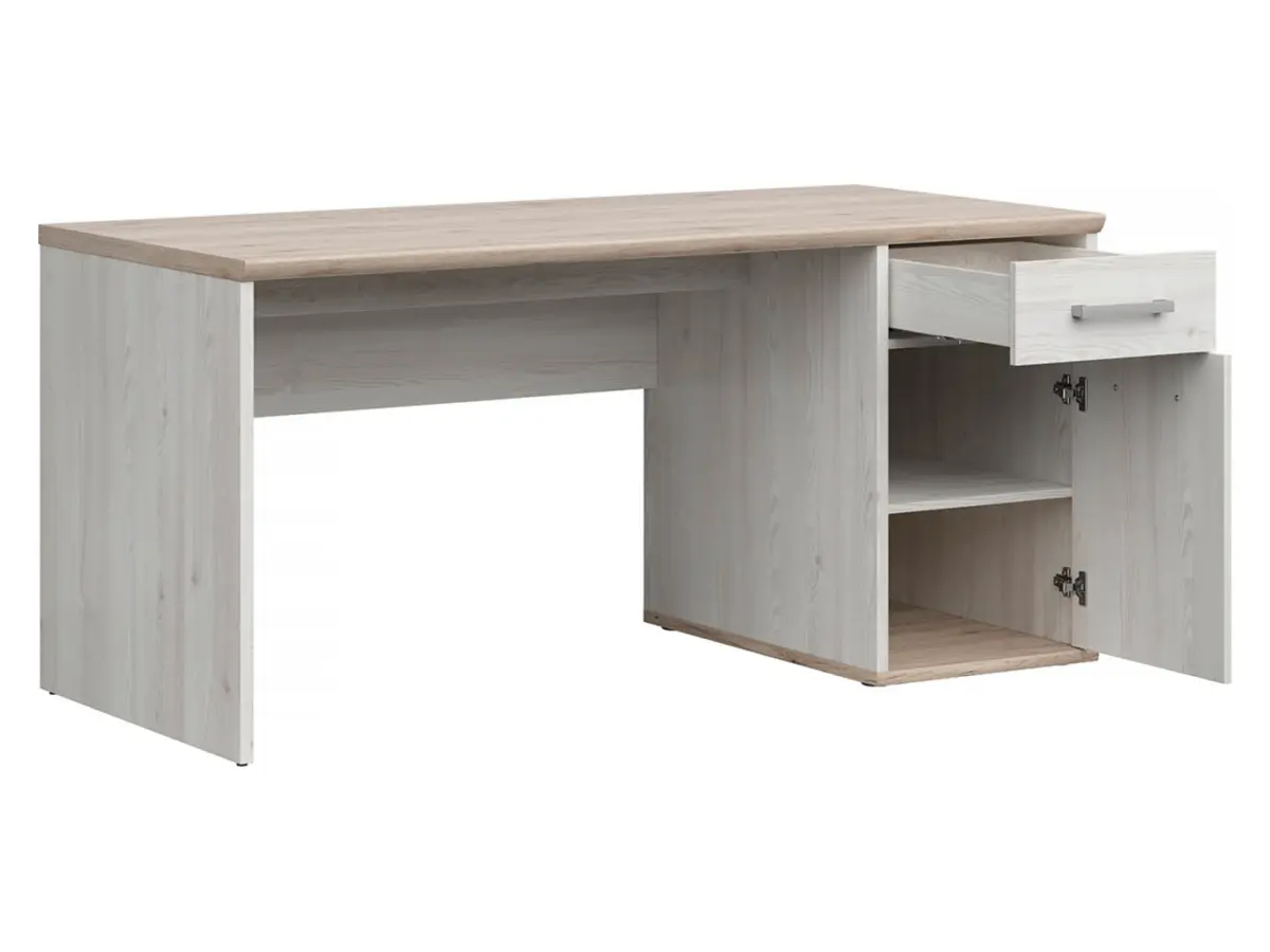 Письменный стол Romance 160 см с дверцами и ящиком лиственница Sibiu светлая