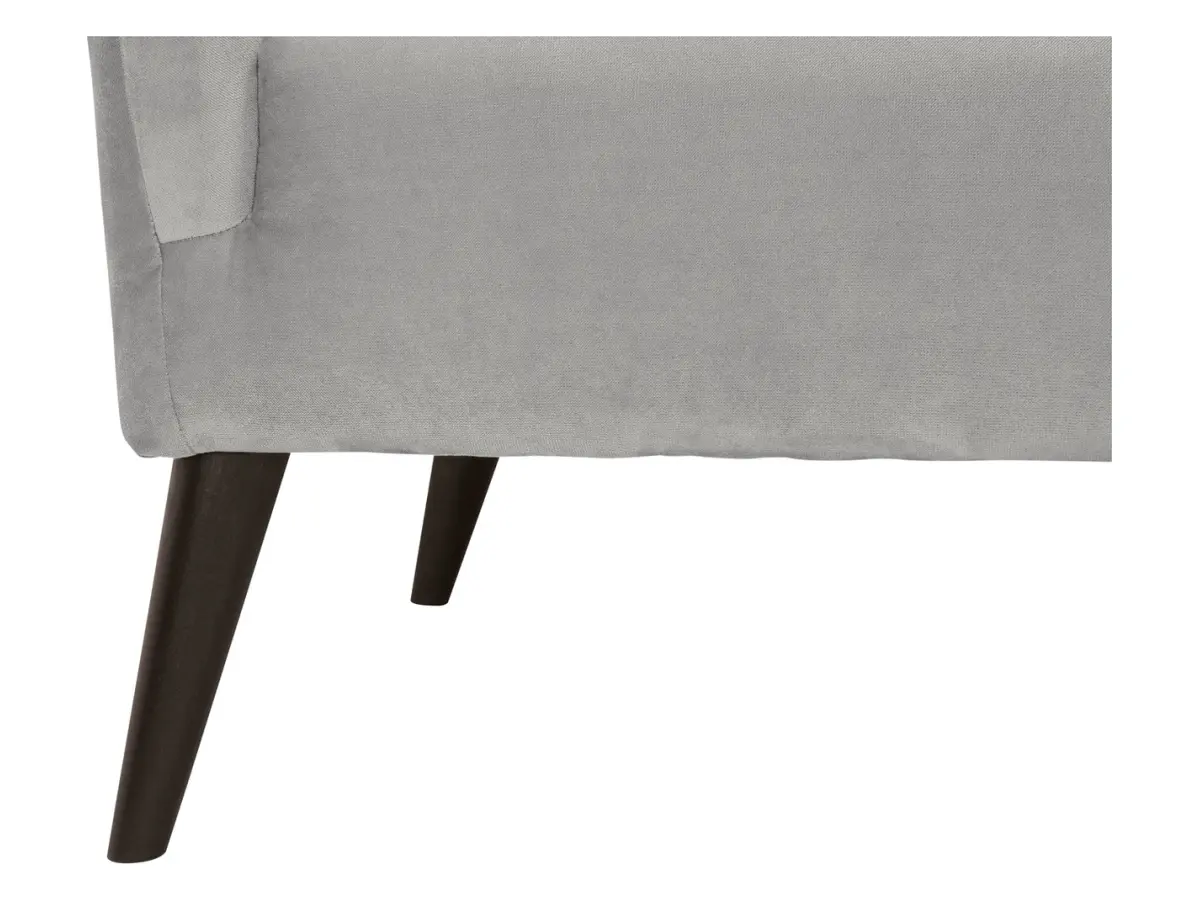 Sillón orejero Casey de terciopelo gris claro