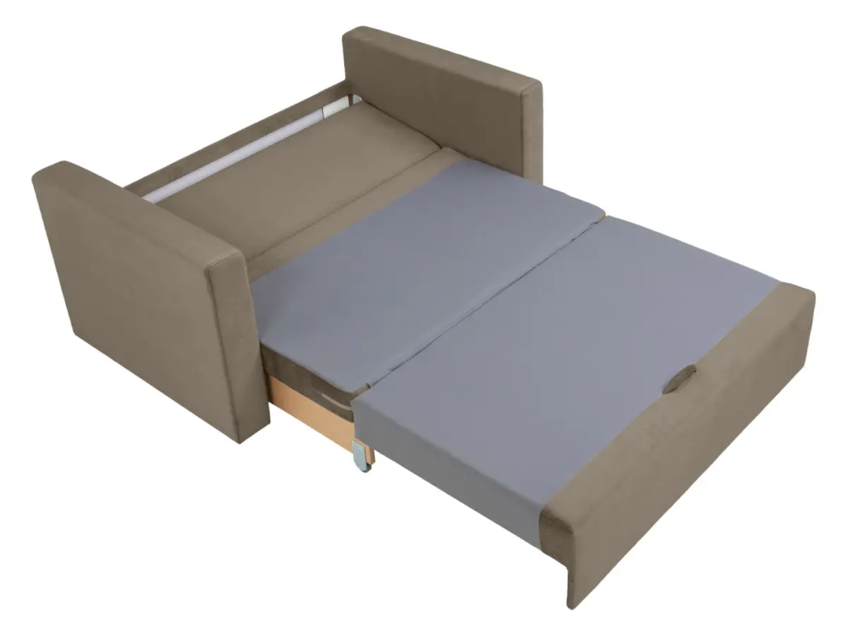 Диван двухместный Bunio III раскладной с ящиком коричневый