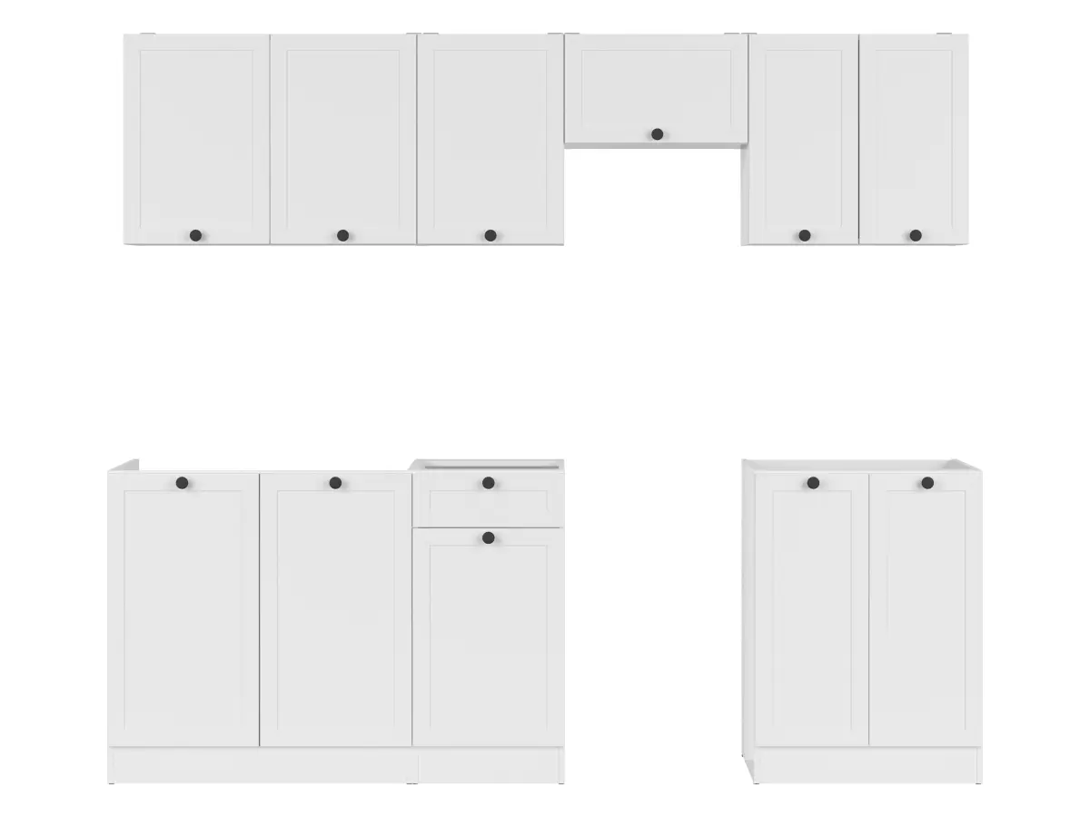Conjunto de cocina Junona Line 230 cm blanco sin encimera