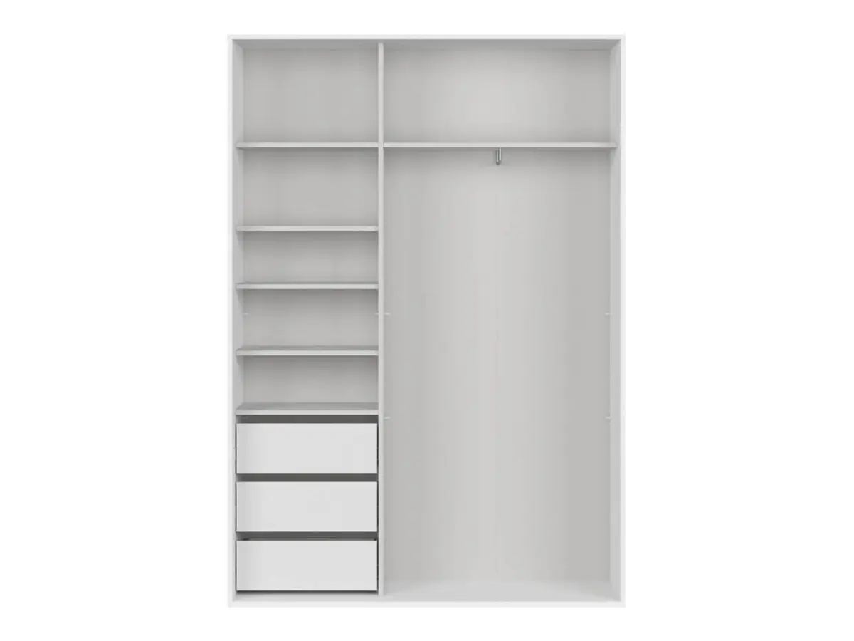 Armario de puertas correderas Flex 150 cm blanco/roble wotan