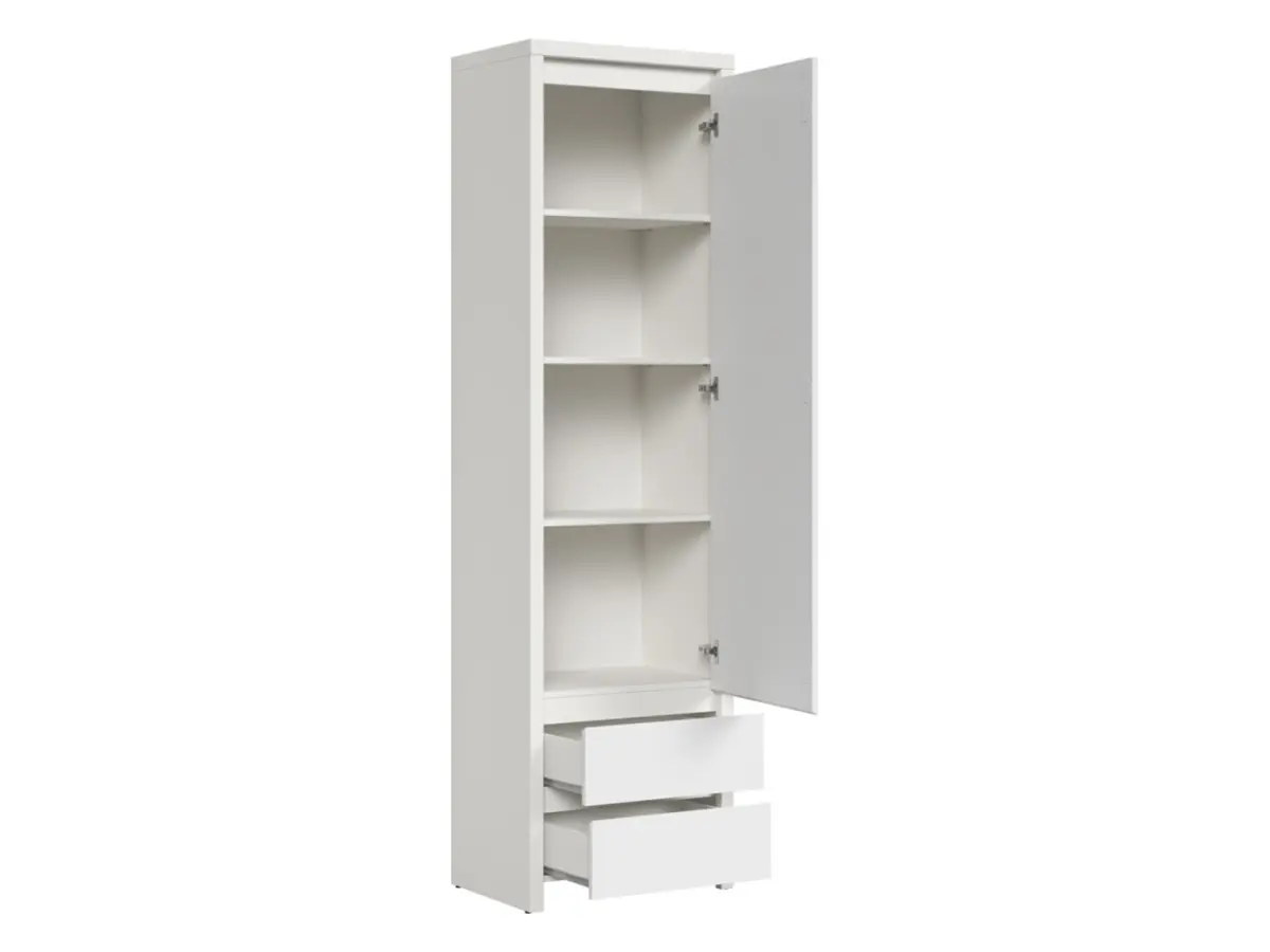 Estantería Kaspian 56 cm con puertas y 2 cajones blanco