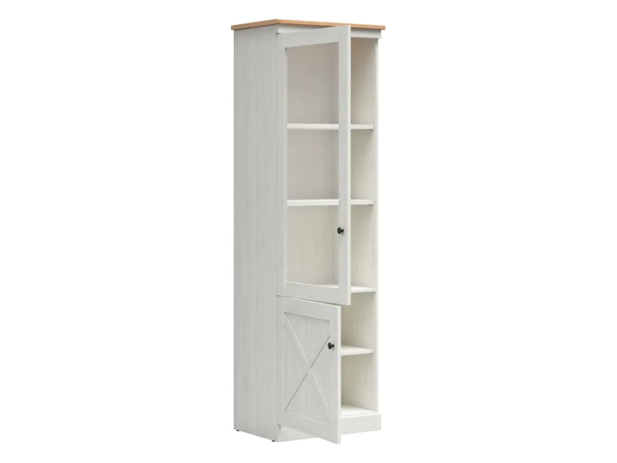 Vitrina Frija 63 cm con 2 puertas pino andersen blanco