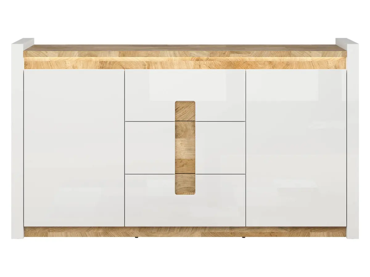 Комод Alameda 172 см с 2 дверями и 3 ящиками дуб вестминстер/белый глянец