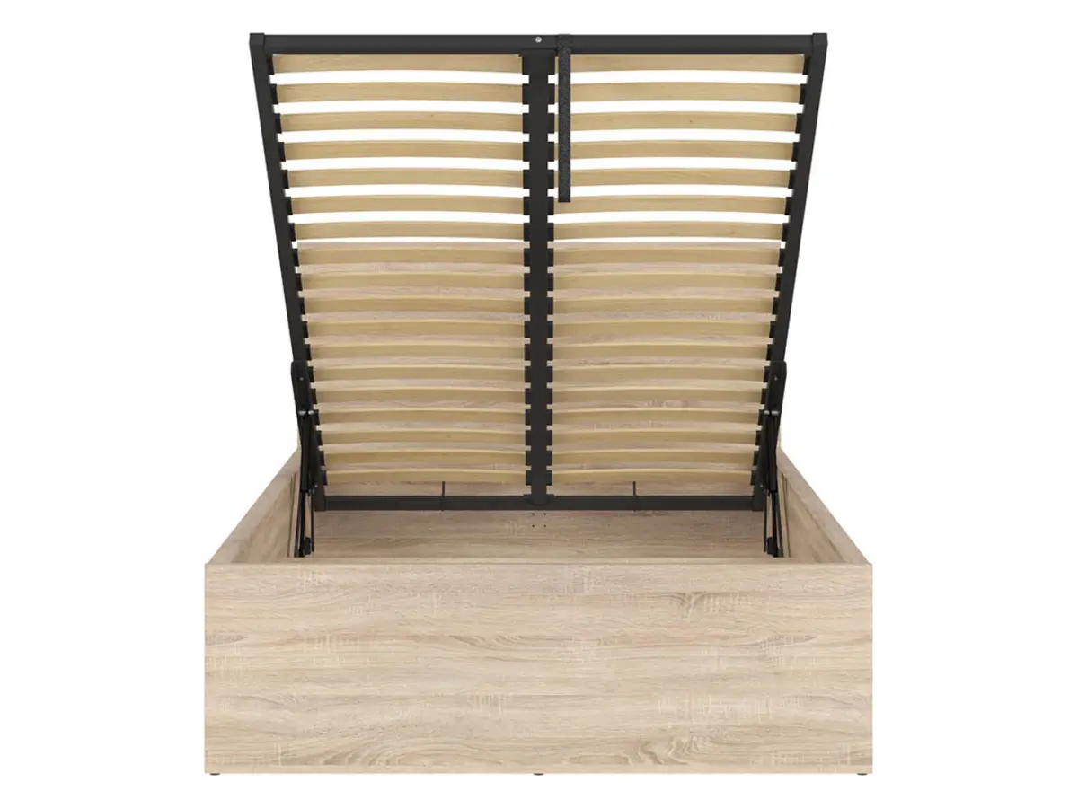 Cama Tetrix 120x200 con somier y contenedor roble sonoma