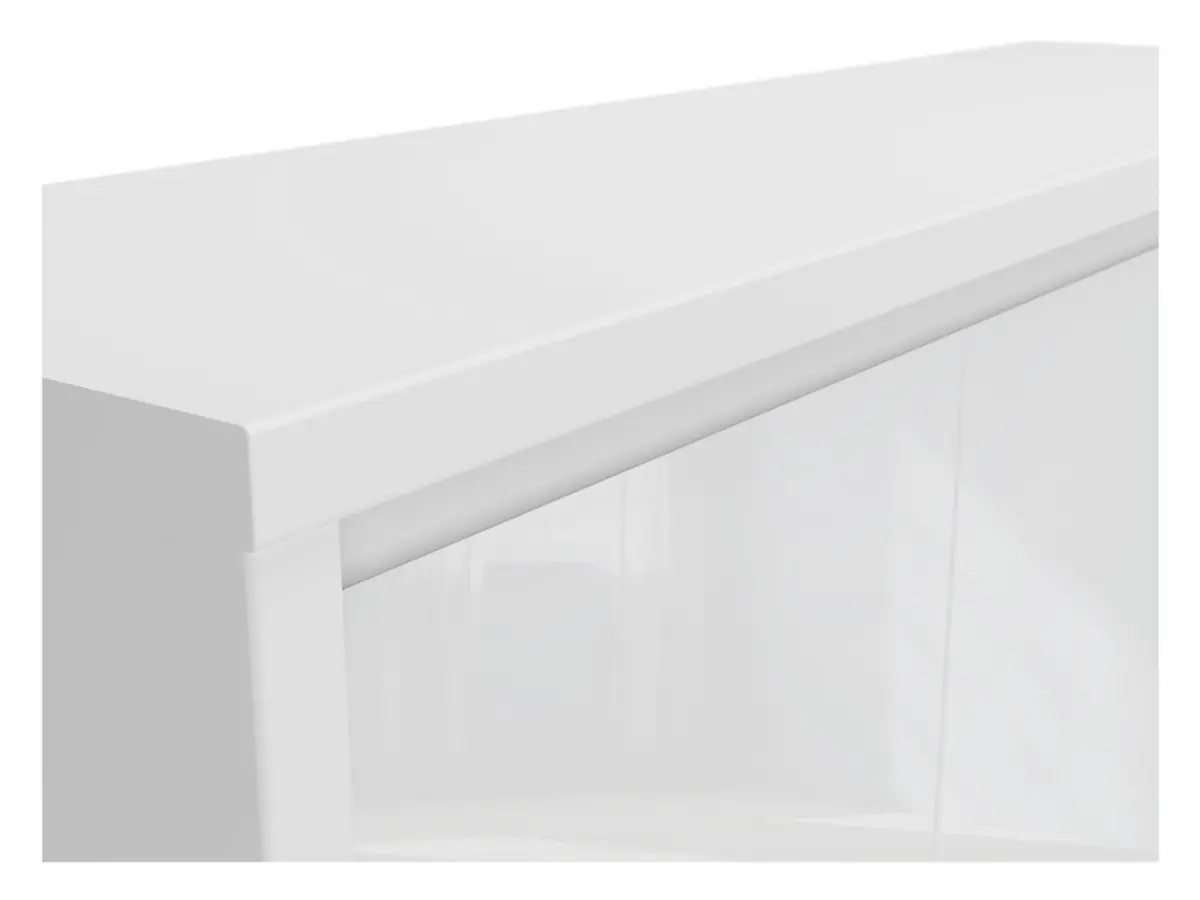 Szafka RTV Larios 143 cm z 3 drzwiami biały/biały połysk