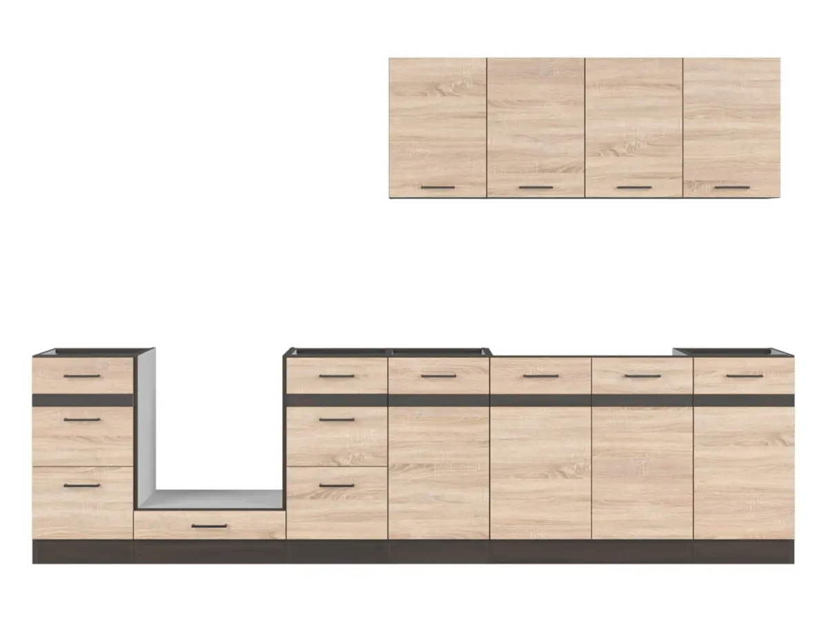 Conjunto de cocina Junona Line 300 cm roble sonoma