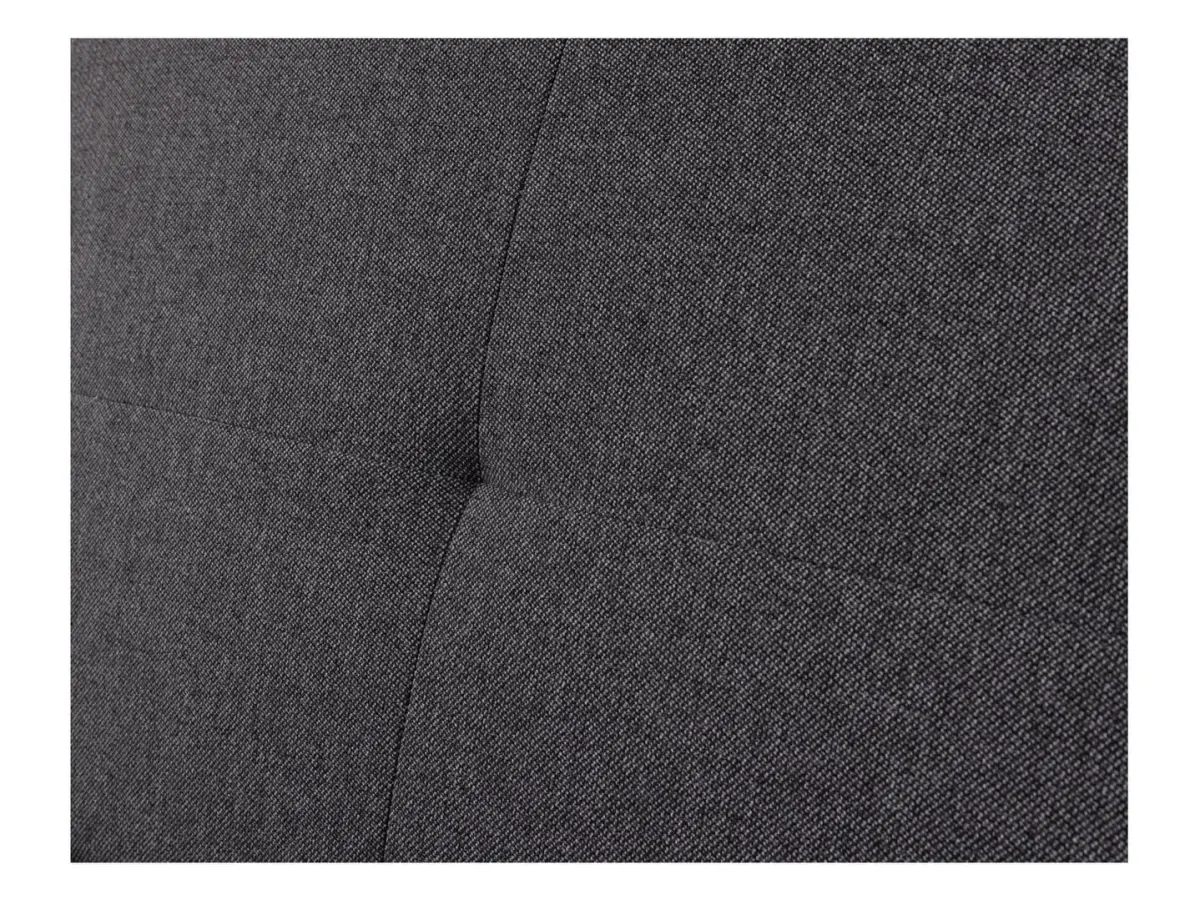 Sofá cama de tres plazas Maro con arcón, tejido trenzado gris oscuro