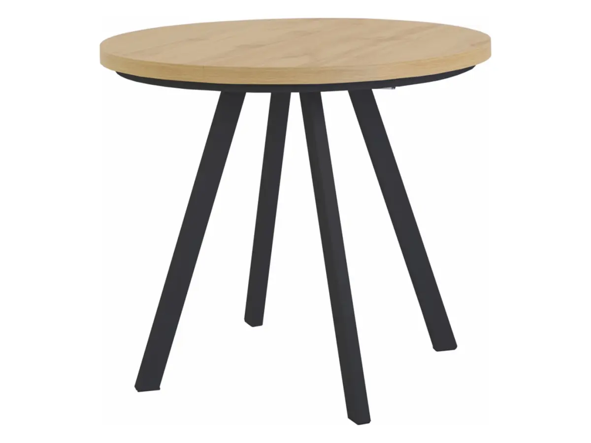 Стол раскладной Pares дуб артизан/черный 90-180x90