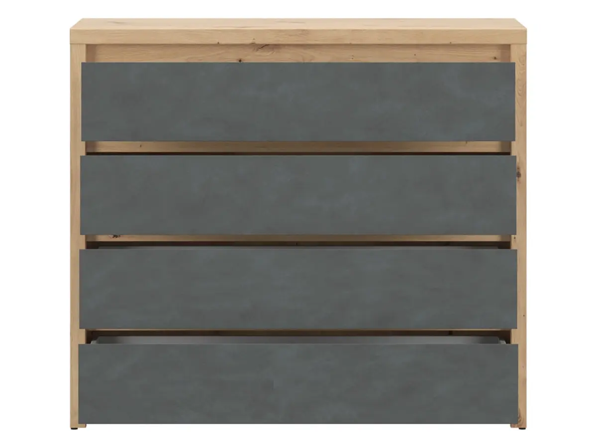 Cómoda Larios 105 cm con 4 cajones roble artisan/matera