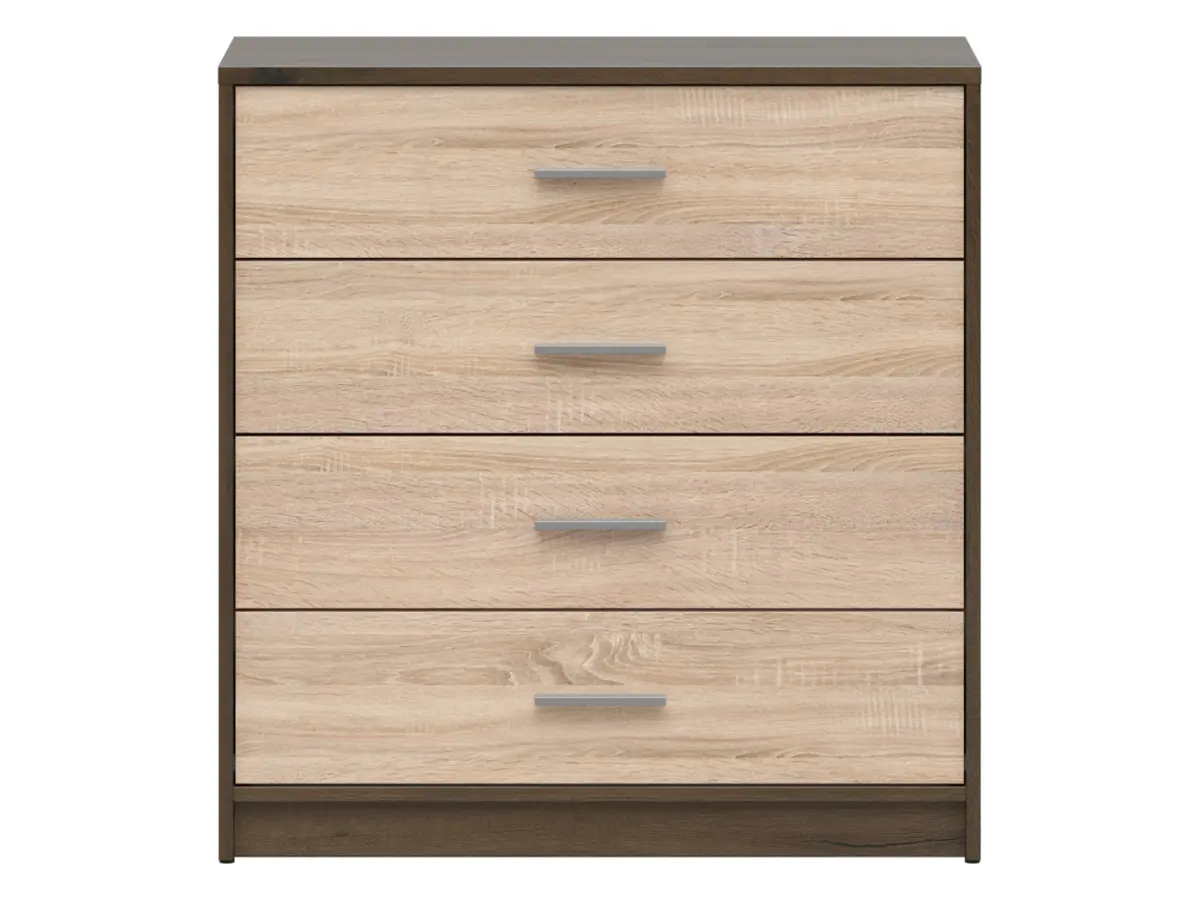 Cómoda Nepo Plus 80 cm con 4 cajones roble noble/roble sonoma