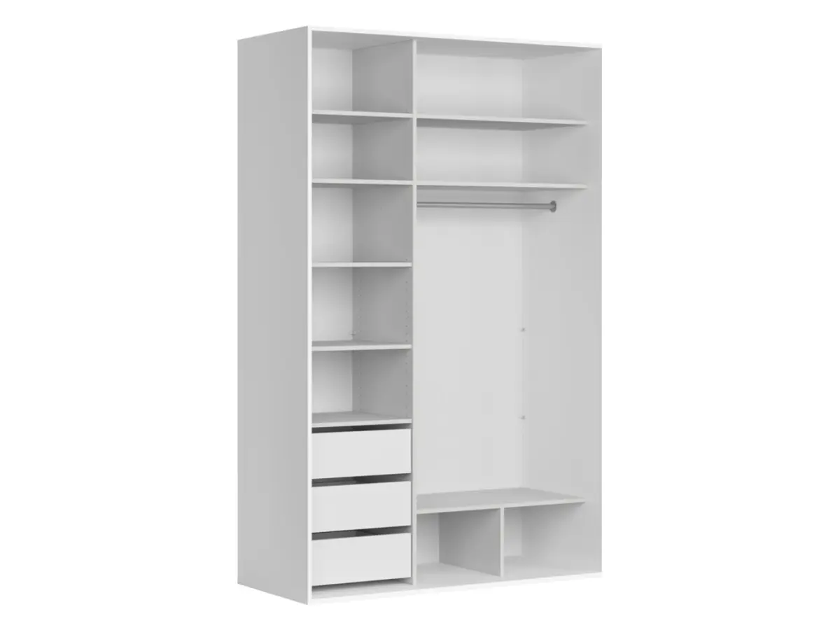 Armario de puertas correderas Flex 150 cm con espejo FLEX-blanco/roble mauvella