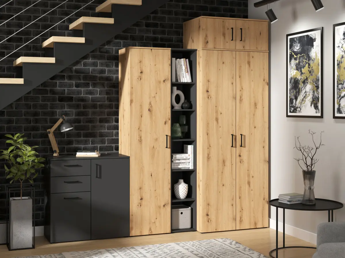 Estantería MultiDo 45 cm con puertas atelier claro