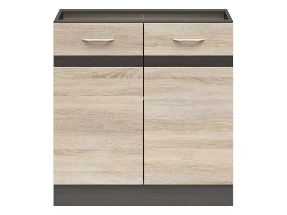Armario de cocina inferior Junona Line 80 cm dos puertas roble sonoma