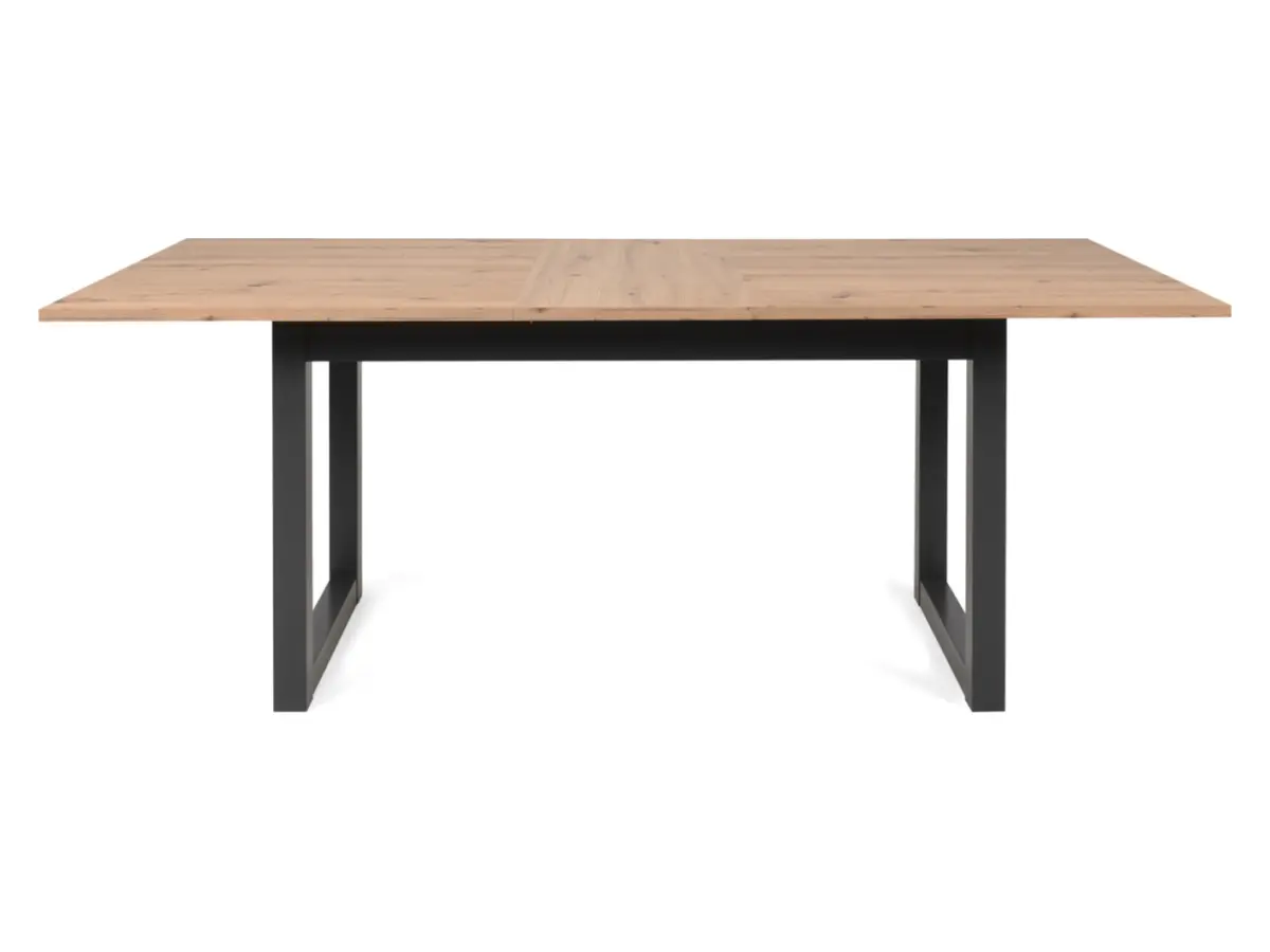 Mesa extensible rectangular Denver 160-200/90/75 roble artisan/negro