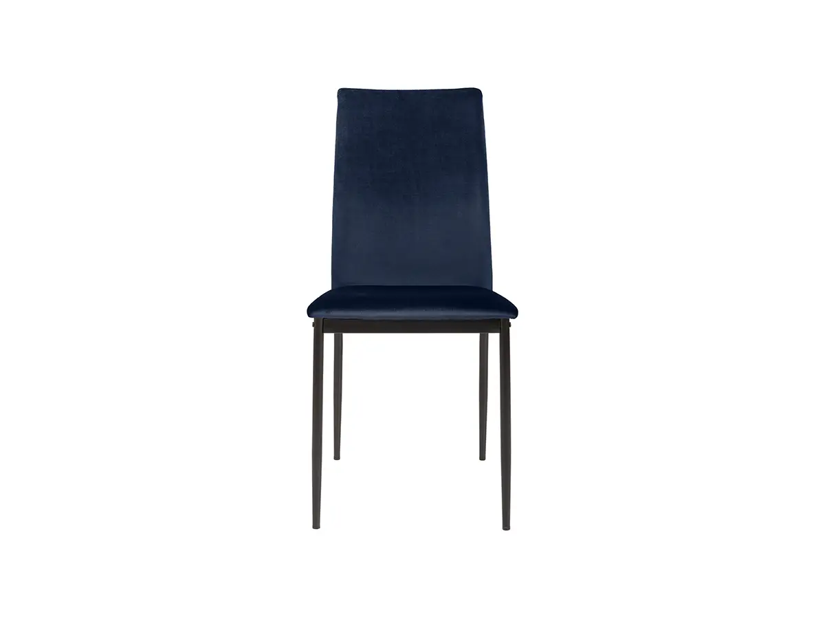 Silla tapizada Weyer de terciopelo azul marino