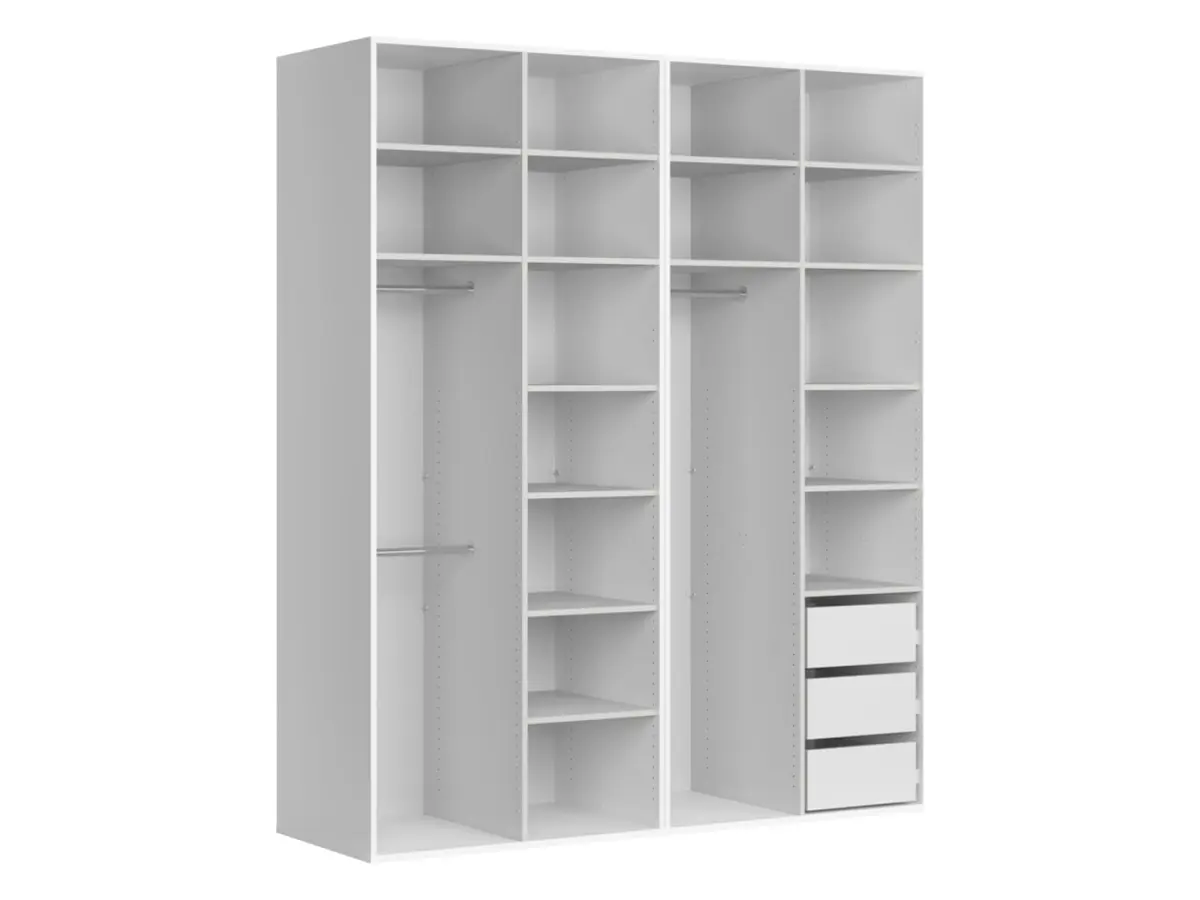 Armario modular Flex 200 cm con 4 puertas blanco/roble mauvella