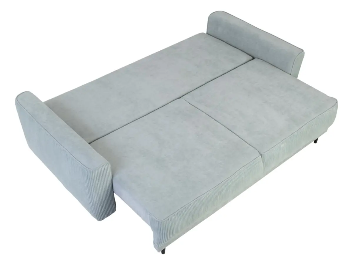 Sofá de tres plazas Larisa 2 convertible con arcón de chenilla menta