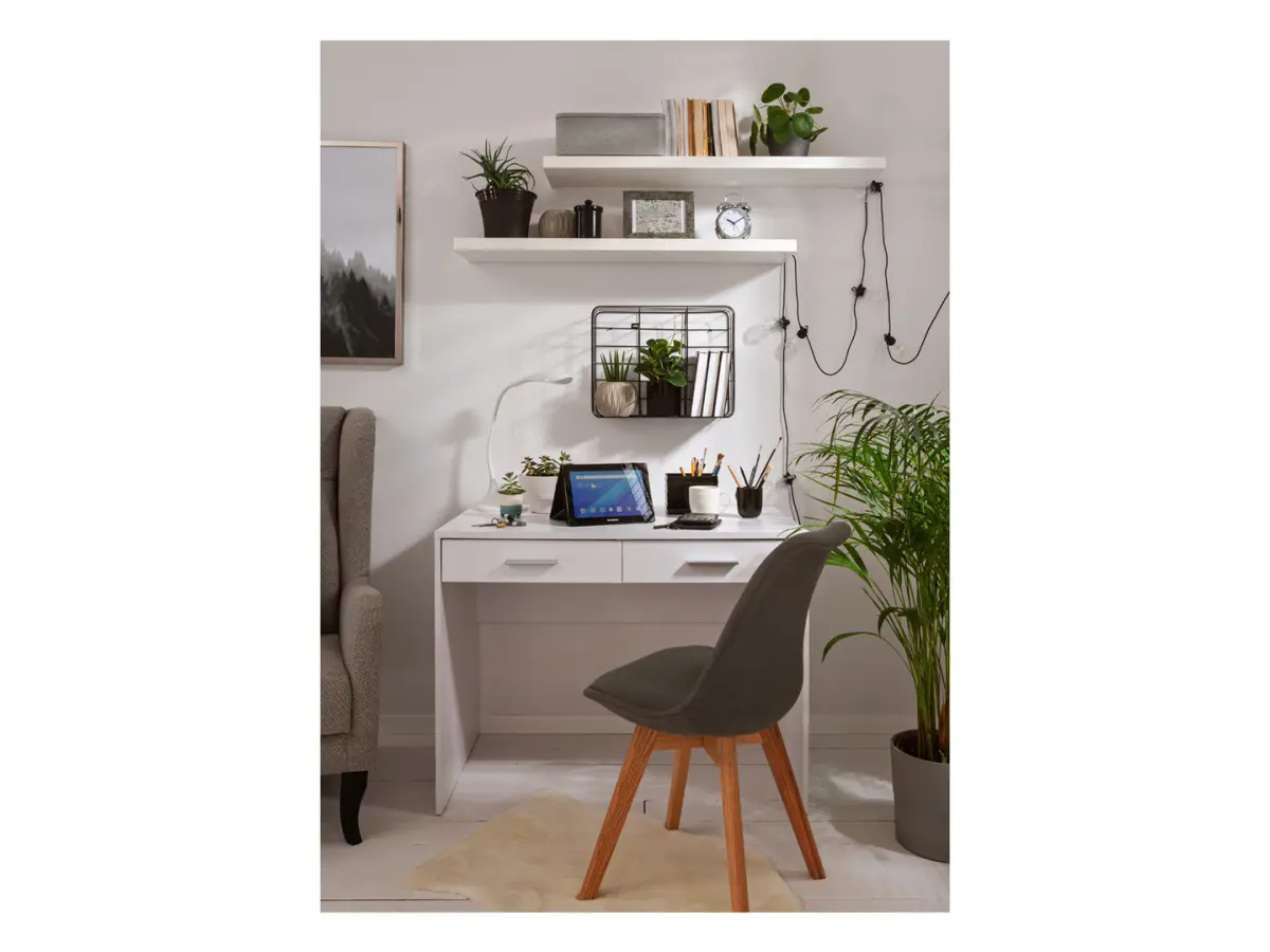 Письменный стол Nepo Plus 100 см с 2 ящиками белый