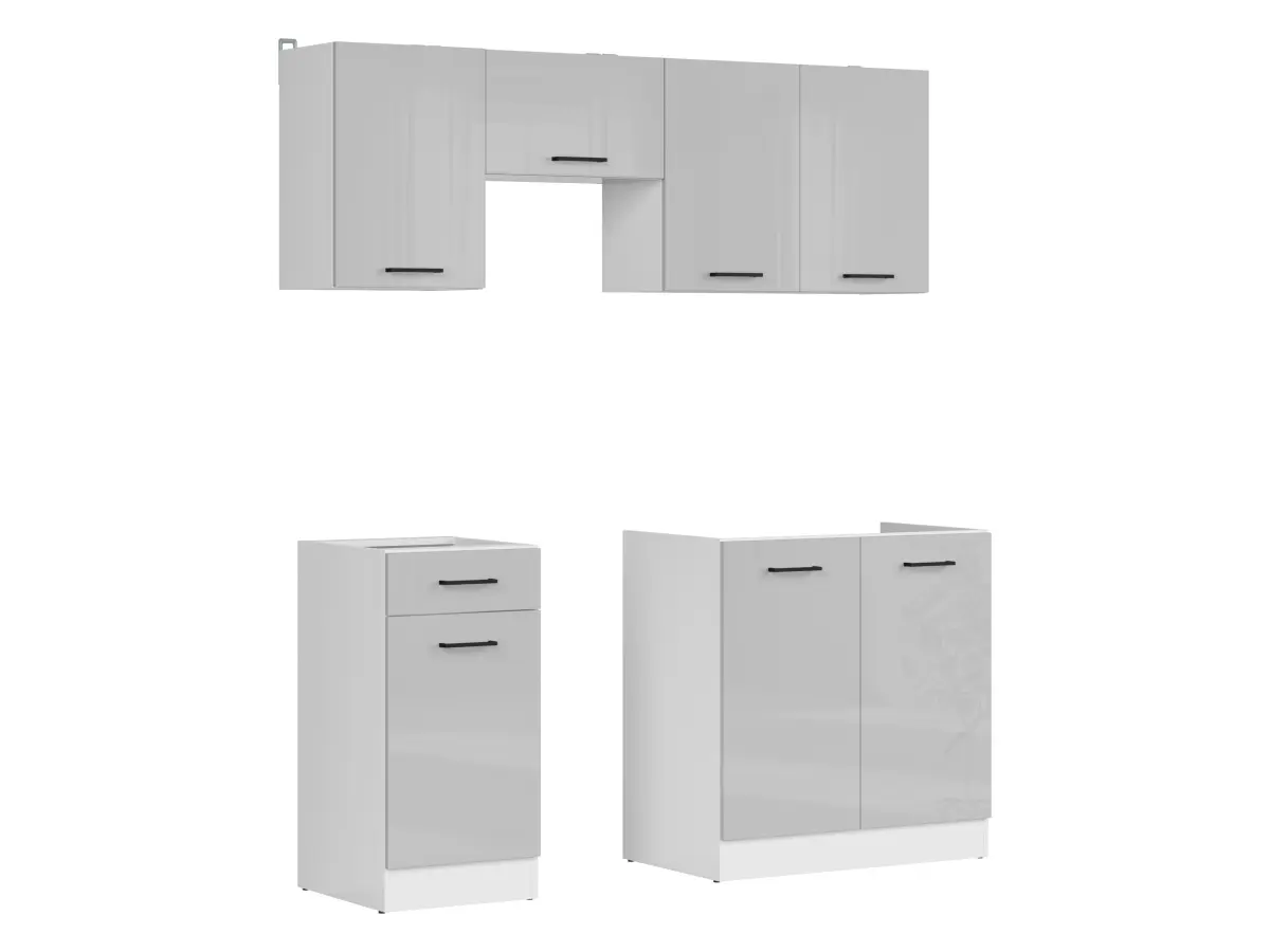 Кухонный комплект Junona Line 170 см светло-серый глянец без столешницы