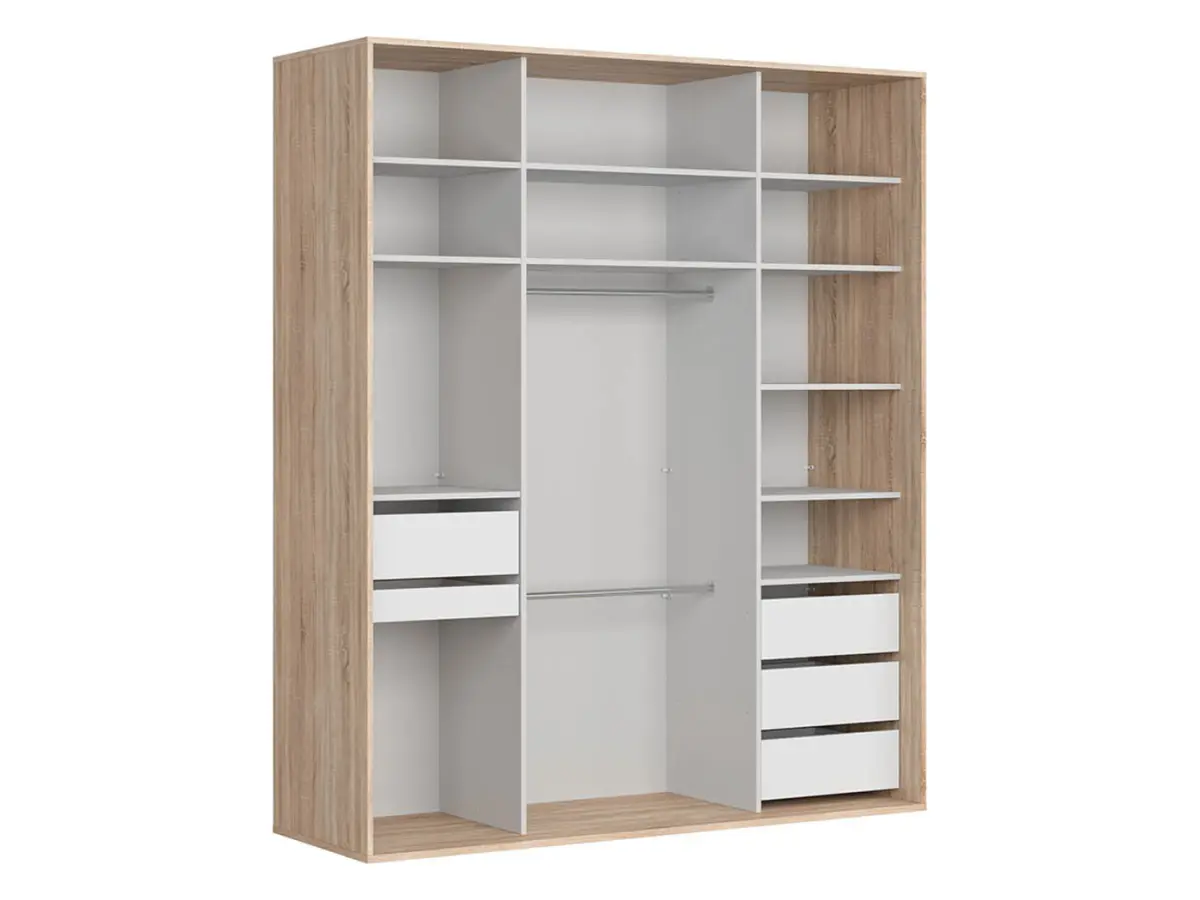 Armario de puertas correderas Flex 200 cm con espejo roble sonoma