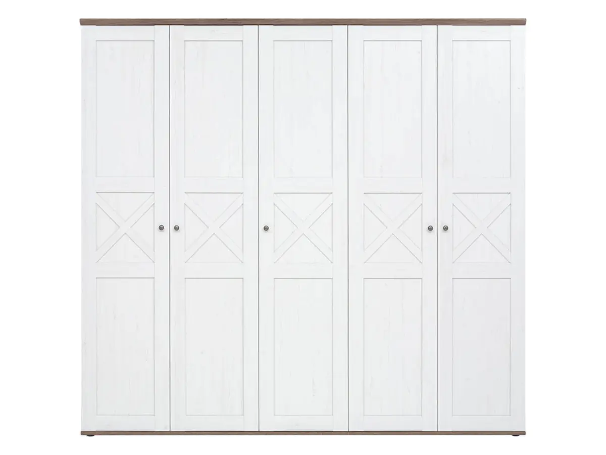 Armario de cinco puertas Stockholm 243 cm pino andersen blanco