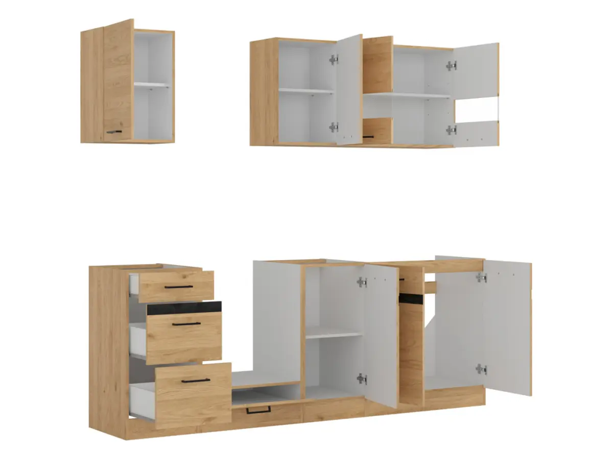 Conjunto de cocina Junona Line 220 cm roble bernstein