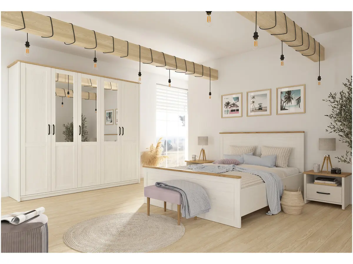 Cama Loksa A 180x200 pino andersen blanco