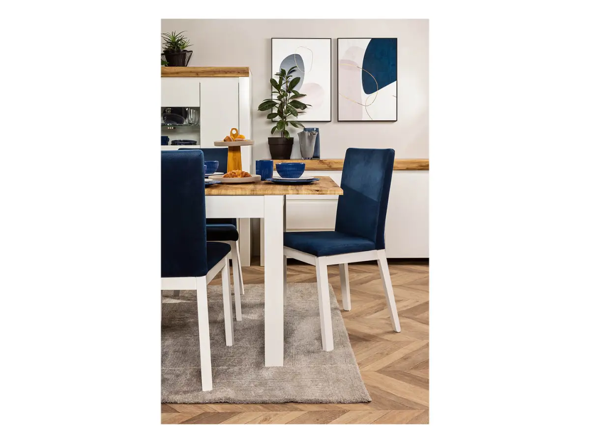 Silla tapizada Holten 2 de terciopelo azul marino