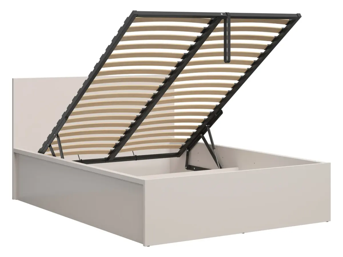 Cama Tetrix 140x200 con somier y contenedor cachemira