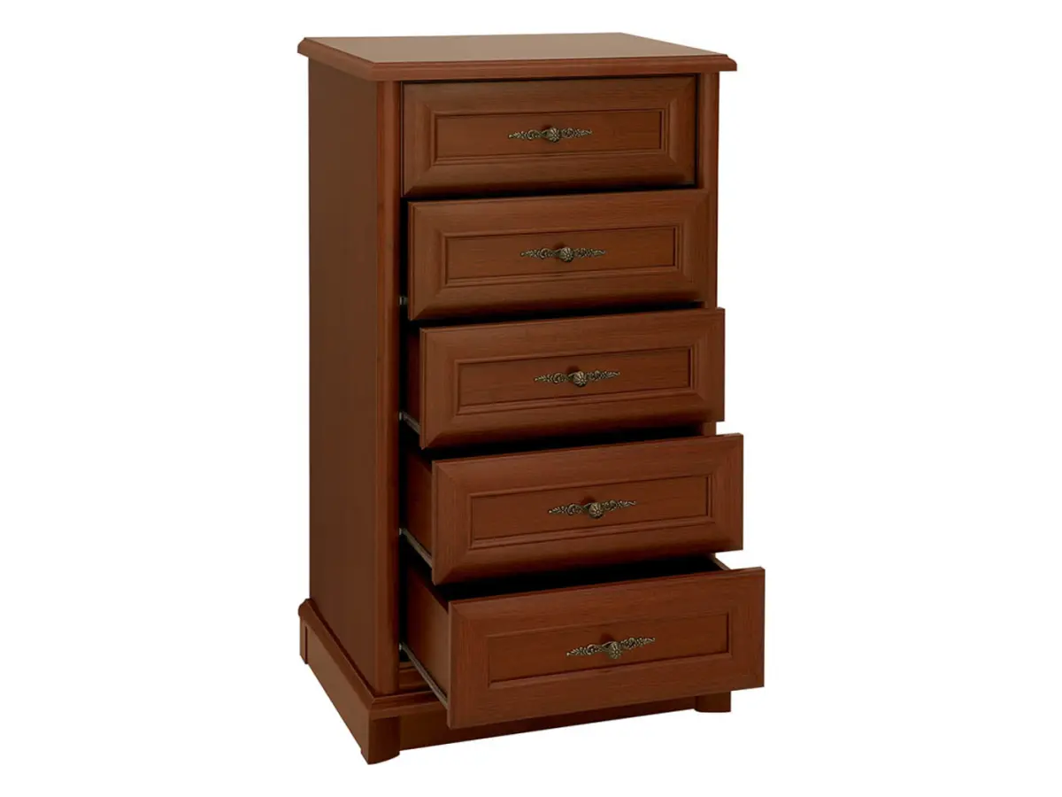 Cómoda Kent 62 cm con 5 cajones castaño