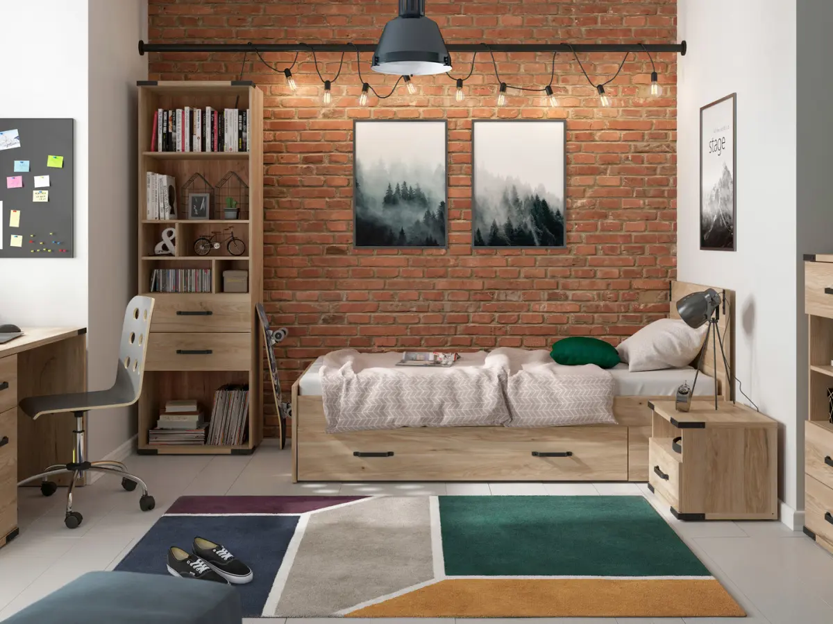 Mesita de noche Lara 50 cm con cajón fresno belarus