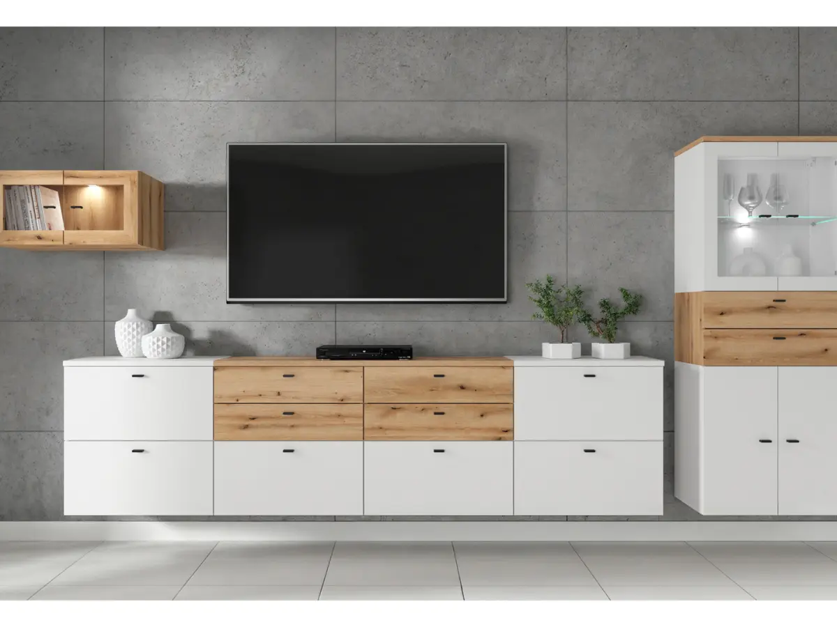 Vitrina System 64 con 2 puertas roble coast evoke