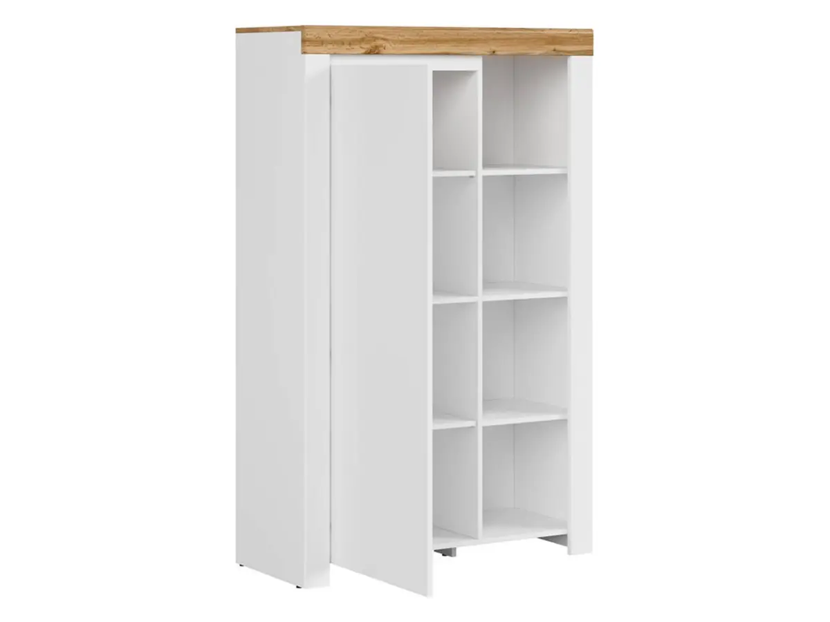 Estantería Holten 98 cm con puertas y 4 estantes blanca