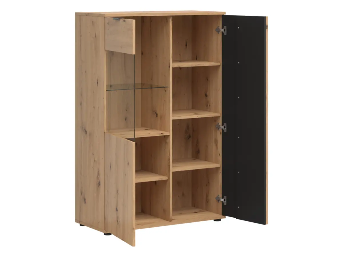 Vitrina Vabres 90 cm con 2 puertas roble artisan lamas