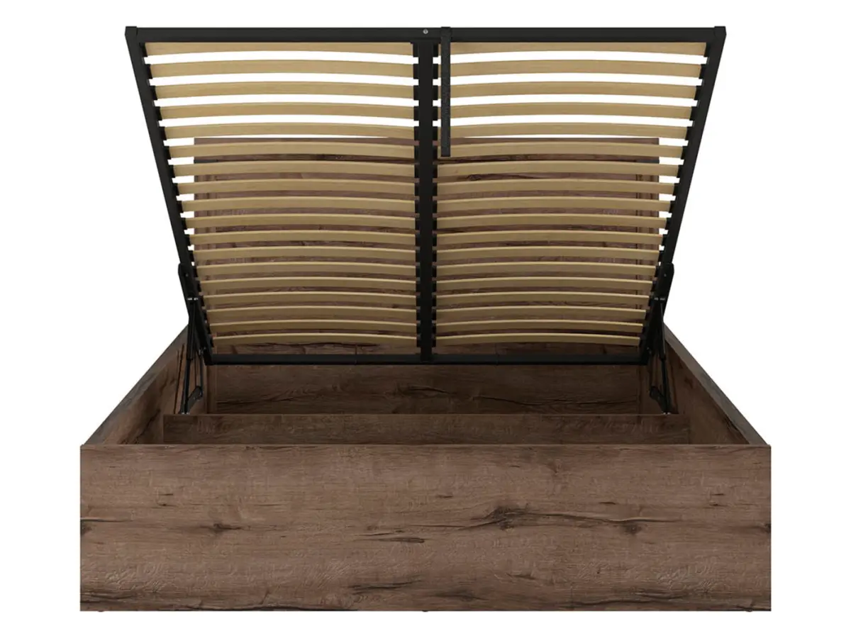 Cama Balin 160x200 con somier y contenedor roble monastery