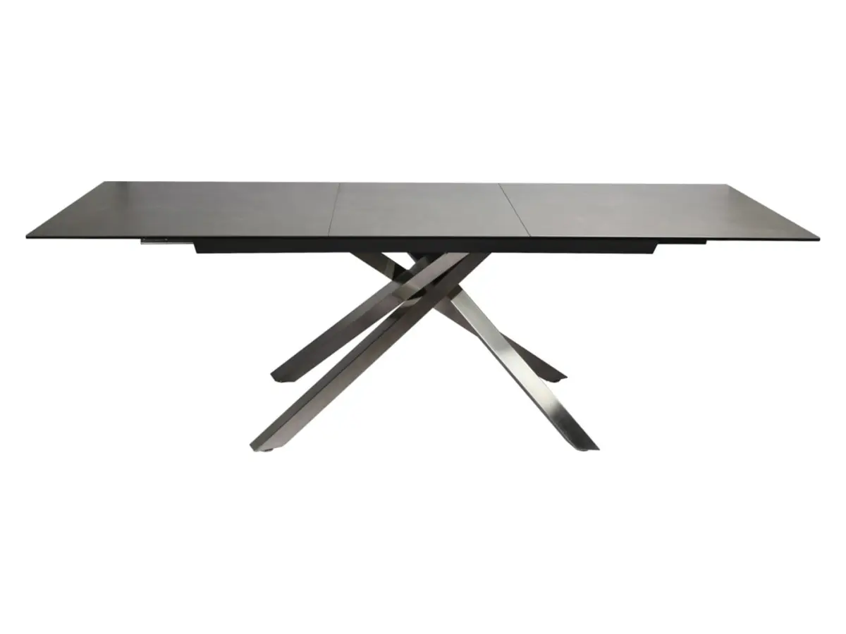 Стіл розкладний 180-240/90 темно-сірий з порцеляновою стільницею