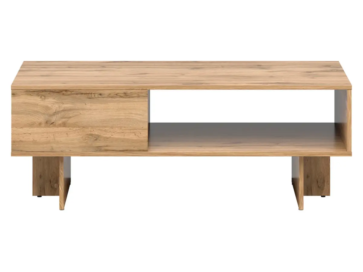 Mesa de centro Zele 120x60 con estante roble wotan