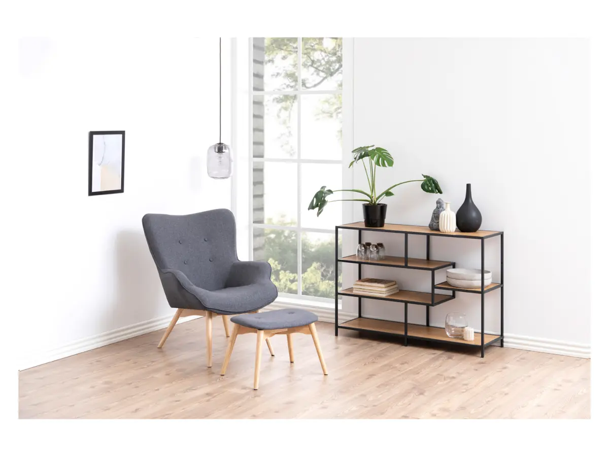 Estantería Seaford 114 cm con 4 estantes roble salvaje mate