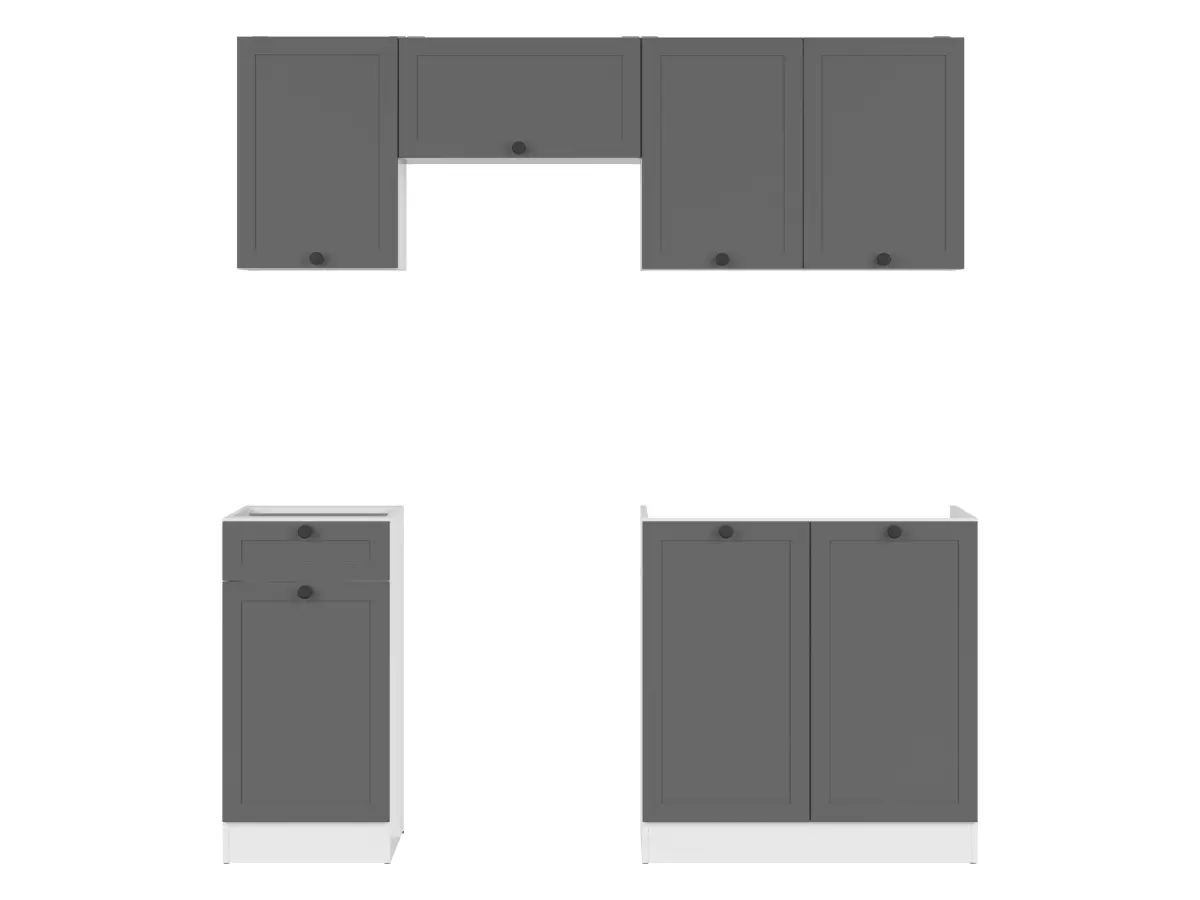 Conjunto de cocina Junona Line 180 cm grafito sin encimera