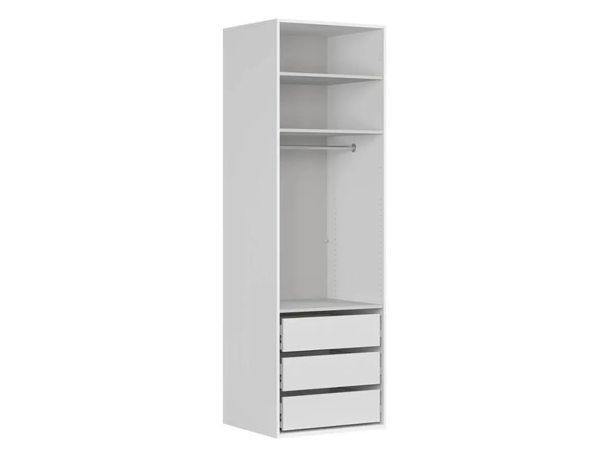 Armario de dos puertas Flex 75 cm con espejo blanco