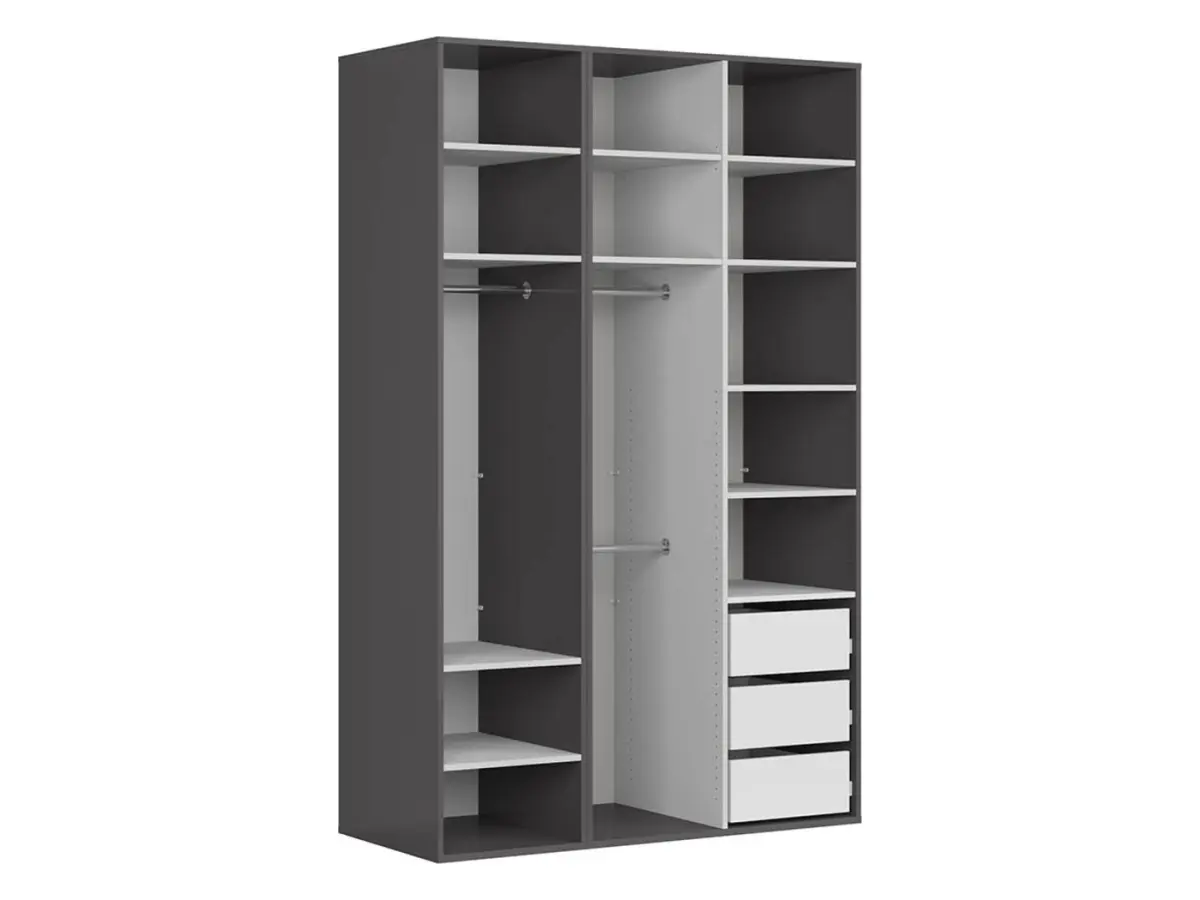 Armario modular Flex 150 cm con puertas y espejo grafito