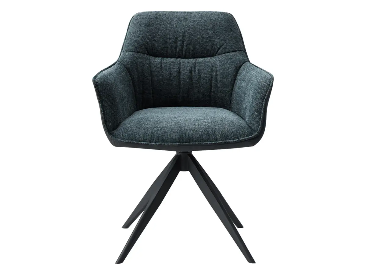 Silla tapizada Akita giratoria azul-negro