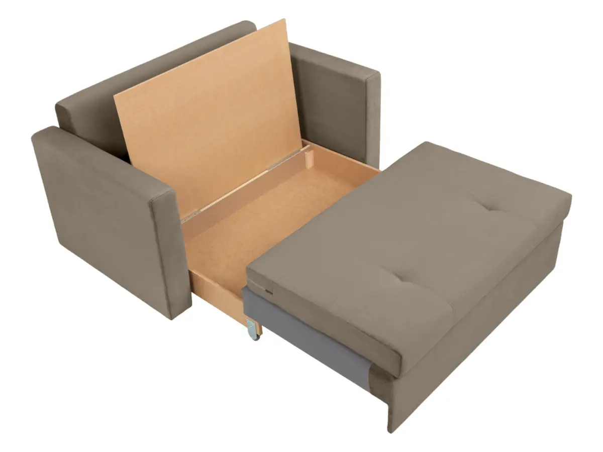 Диван двухместный Bunio III раскладной с ящиком коричневый