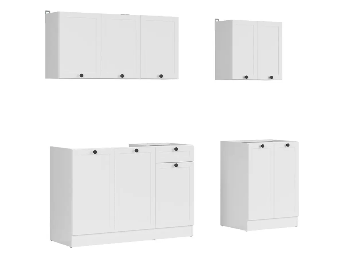 Conjunto de cocina Junona Line A 180 cm blanco sin encimera